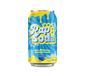 Rap Soda Framboise Bleu 355ml (24can/caisse)