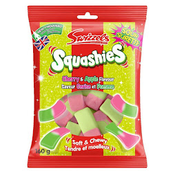 Swizzel Squashies Sour Cherry Apple British 160g (10bag/case)
