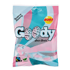 Bubs Sour Raspberry & Blueberry Oval (Vegan) 90g (12bag/box)