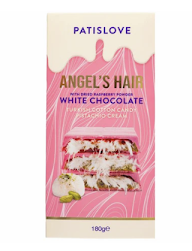 Patislove Dubai Framboise Pistache - Barbe à Papa Chocolat Blanc Angel’s Hair 180g (10 unités/caisse)