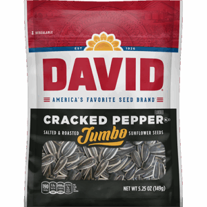 David Jumbo Cracked Pepper Sunflower Seed 149g (12bag/box)