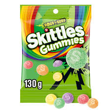 Skittles Sour Gummies 130g (12 unités/boîte)