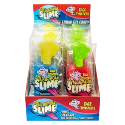 Face Twisters Sour Tongue Slime Myrtille & Cerise 40g (24 unités/boîte)