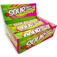 Face Twisters Sour Taffy Fraise & Pomme Verte 40g (24 unités/boîte)