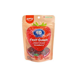 Amos 4D Gummy Strawberry 65g (24bag/case)