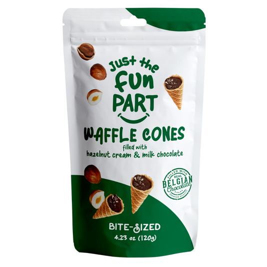 Just the Fun Part Waffle Cones Crême de noisette et Chocolat 120g (6bag/box)