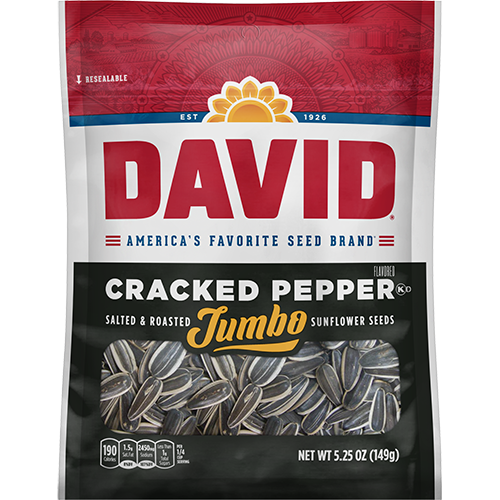 David Jumbo Cracked Pepper Sunflower Seed 149g (12bag/box)