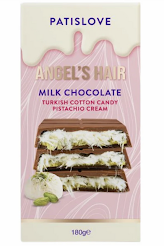 Patislove Dubai Pistache - Barbe à Papa Chocolat au Lait Cheveux d’Ange 180 g (10 unités/caisse)