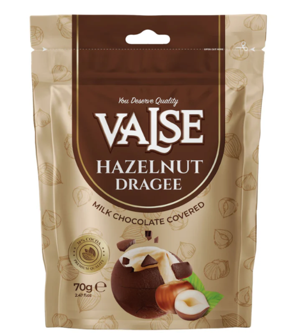 Valse Hazelnut Dragee w/Milk Chocolate 70g (12bag/box)