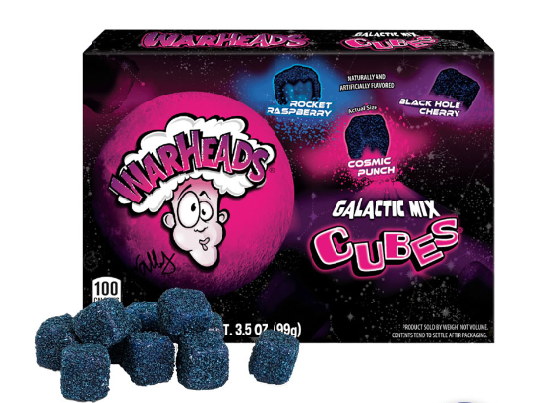 Warheads Cubes Galactiques Boîte Théâtre 99 g (12 boîtes/boîte)