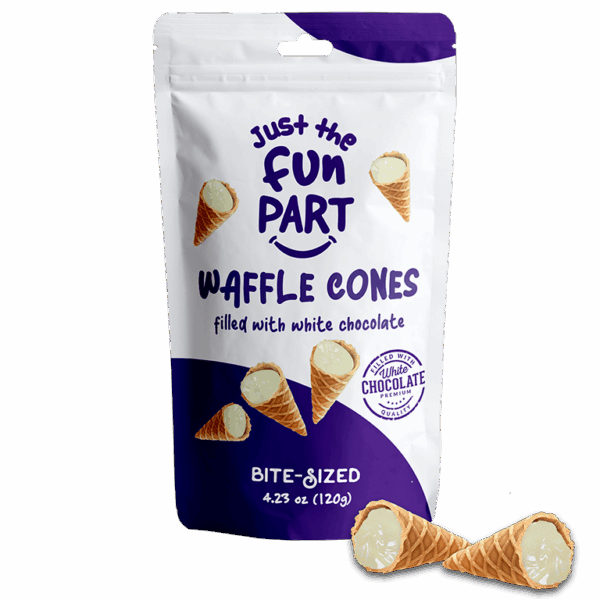 Just the Fun Part Waffle Cones Chocolat blanc 120g (6bag/box)