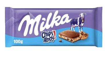Milka Chips Ahoy! Barre chocolatée 100 g (22 barres/boîte)