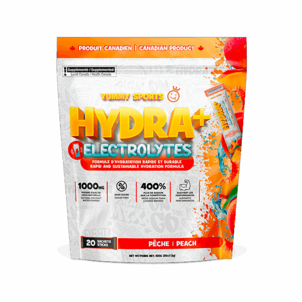 Yummy Sports Hydra + Pêche 150g (20 sachets/sac)