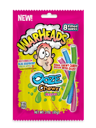 Warheads Ooze Chewz Ropes Sac Peg 85 g (12 unités/boîte)