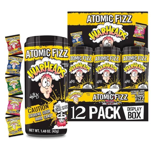 Warheads Atomic Fizz Présentoir 5 saveurs assorties 42 g (12 unités/boîte)