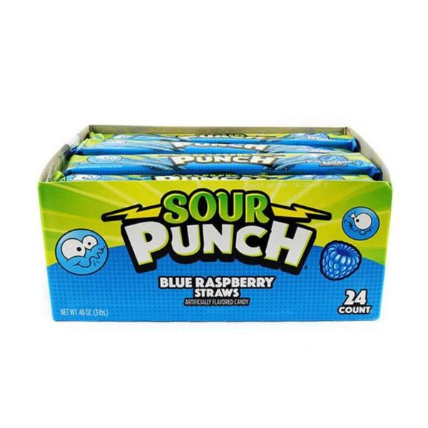 Sour Punch Blue rasberry Straws 57g (24un/box)