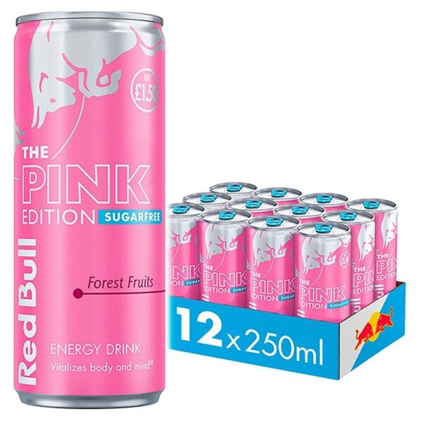 RedBull Édition Rose Fruits des Bois 250 ml (12 canettes/caisse)