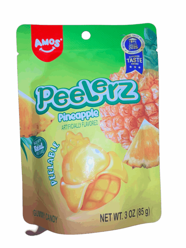 Amos Peelerz Gummy Pinapple 85g (24bag/case)