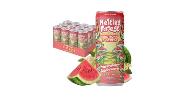 Melting Forest Mushroom D-Stress Melon d'eau Fleur sureau 355ml (12 canettes/carton)