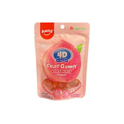 Amos 4D Gummy Peach 65g (24bag/case)