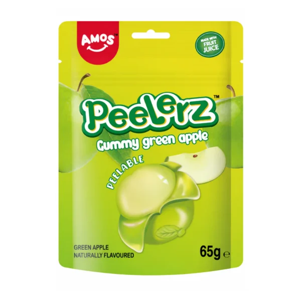 Amos Peelerz Gummy  Green Apple 65g (24bag/case)