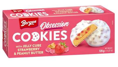 Bergen Obession with Jelly Cube Strwberry & Peanut Butter 128g (18box/case)