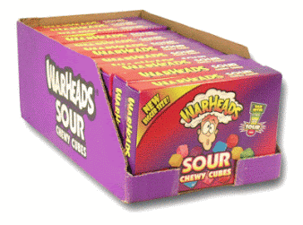 Warheads Chew Cubes Theatre Box 113g (12un/box)