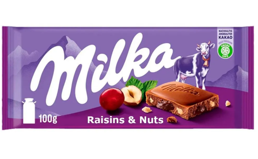 Milka Raisin & Nut Bar 90g (23bar/box)
