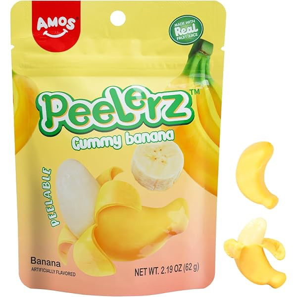 Amos Peelerz Gelée Banane 62 g (8 sacs/caisse)